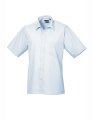 overhemd korte mouw Popeline premier PR202 light blue